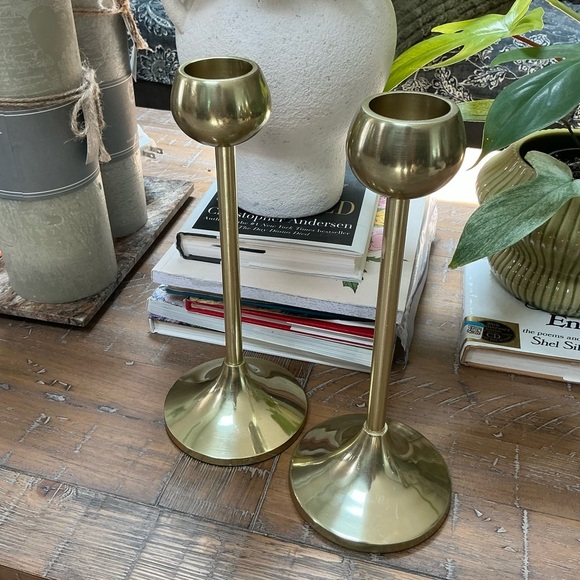 Threshold 11’ Brass Gold Tone Candle Holder Chalice Cup MCM Style - Picture 7 of 11